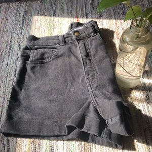 American Apparel High-Waisted BlackCuff Shorts